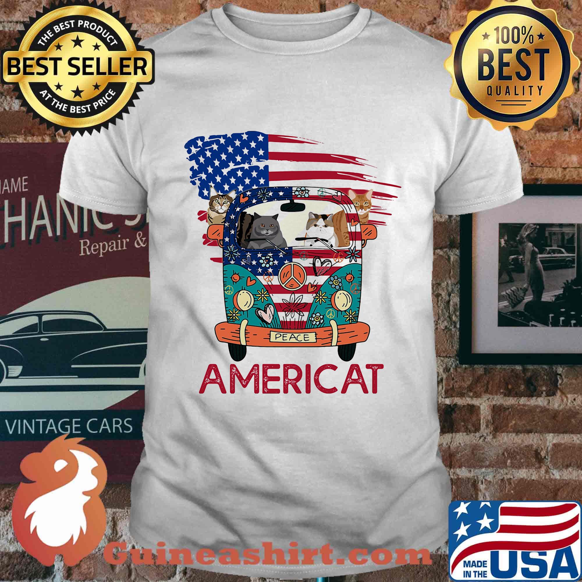 Americat Car American Flag Independence Day Shirt