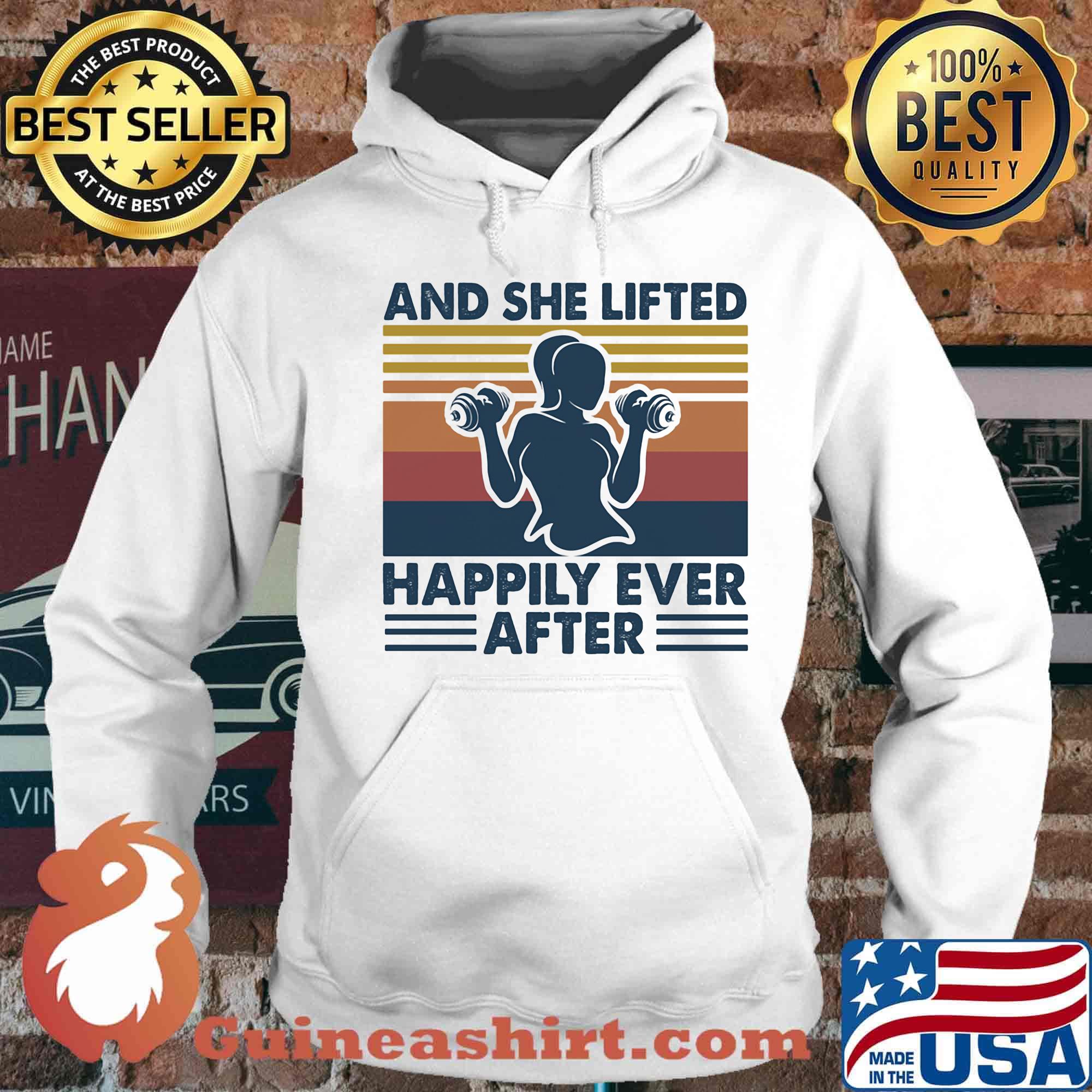 And she lifted happily ever after vintage retro s Hoodie