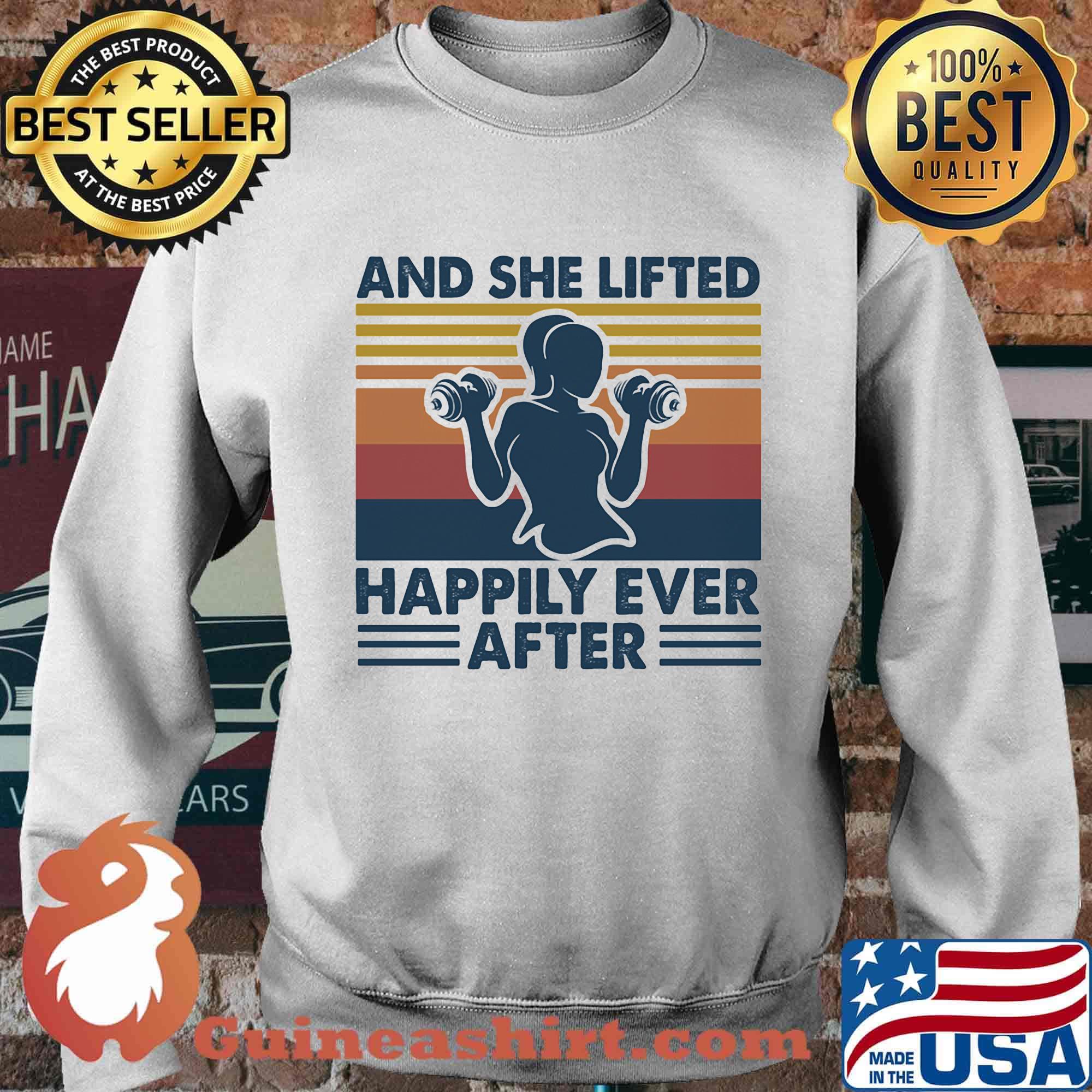 And she lifted happily ever after vintage retro s Sweater