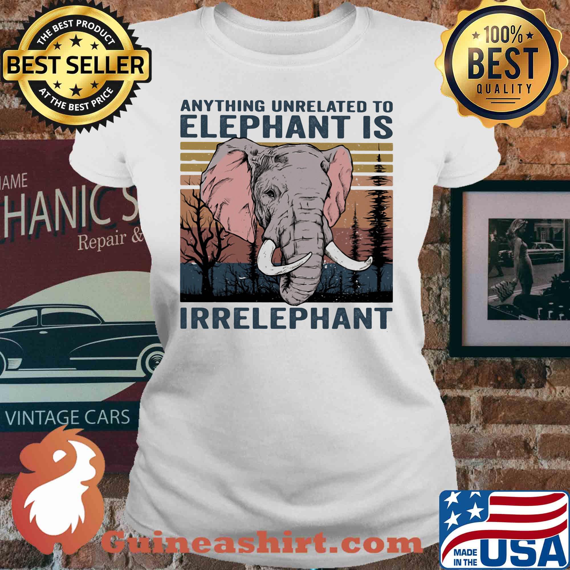 Anything unrelated to Elephant is irrelephant vintage retro s V-neck