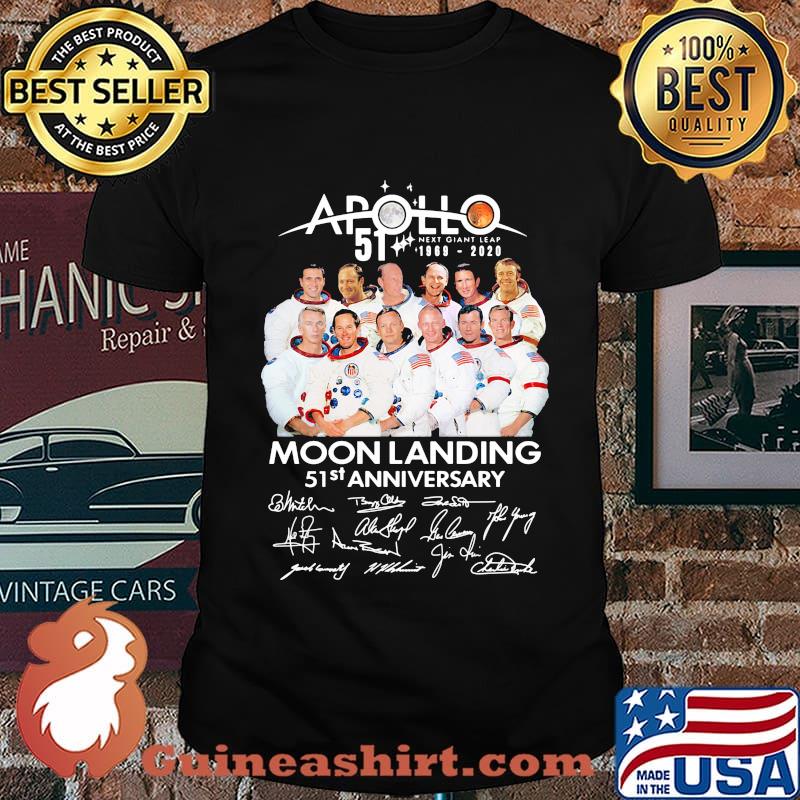 Apollo next giant leap 1969 2020 moon landing 51st anniversary signatures shirt