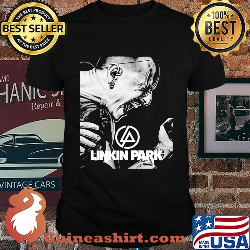 Art mural linkin-park chester black shirt