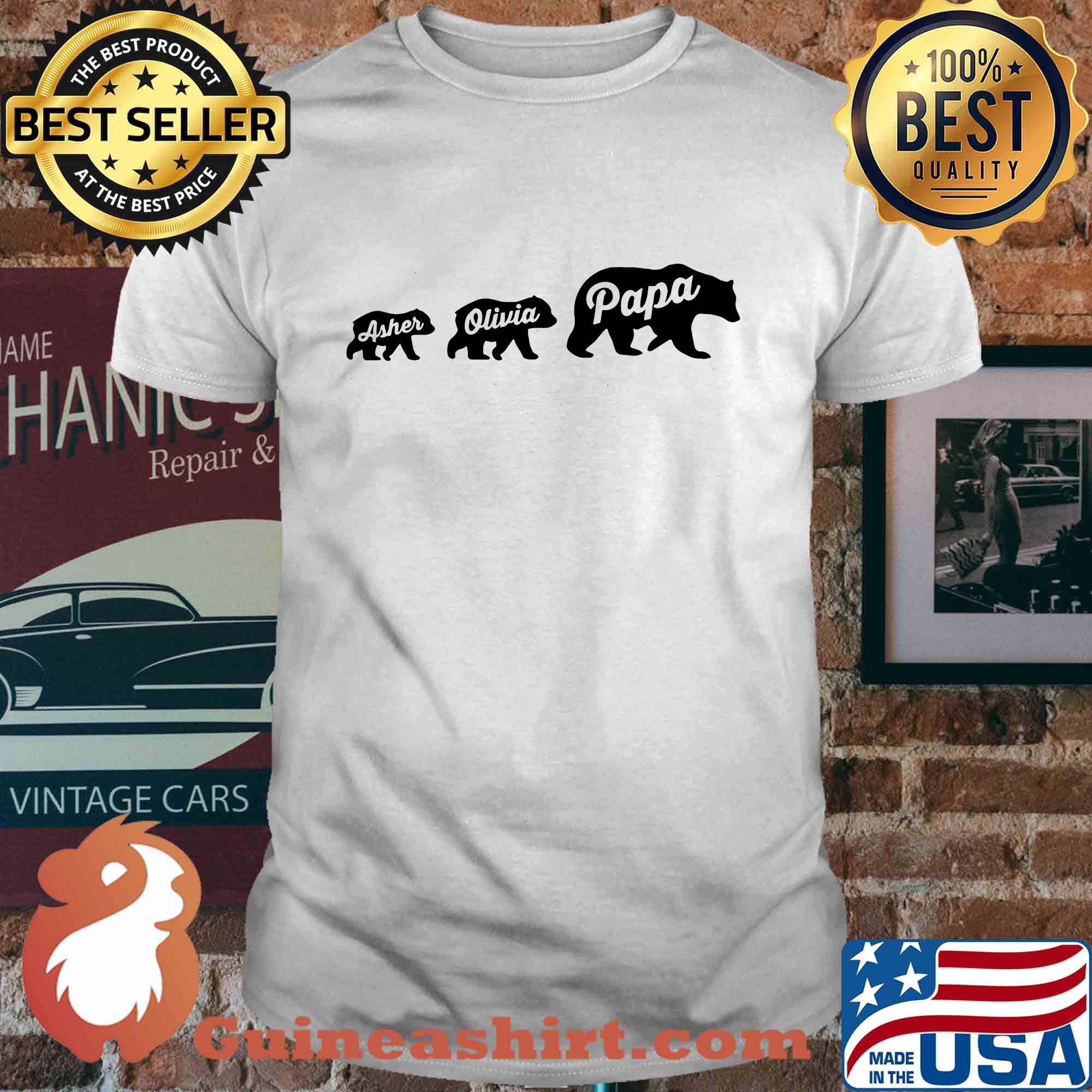 Ashes olivia papa bear happy father's day shirt