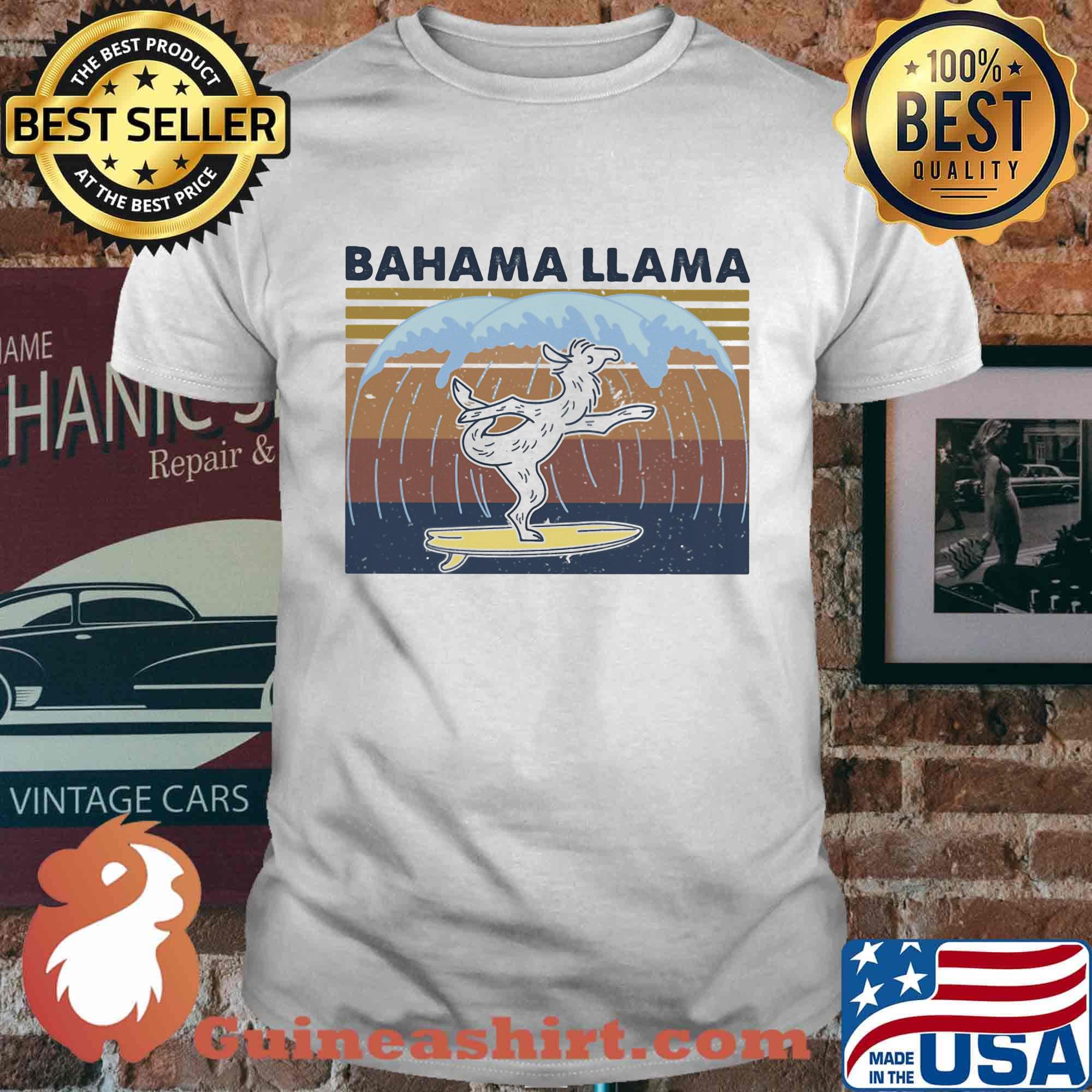 Bahama Llama Dancing Vintage Retro Shirt
