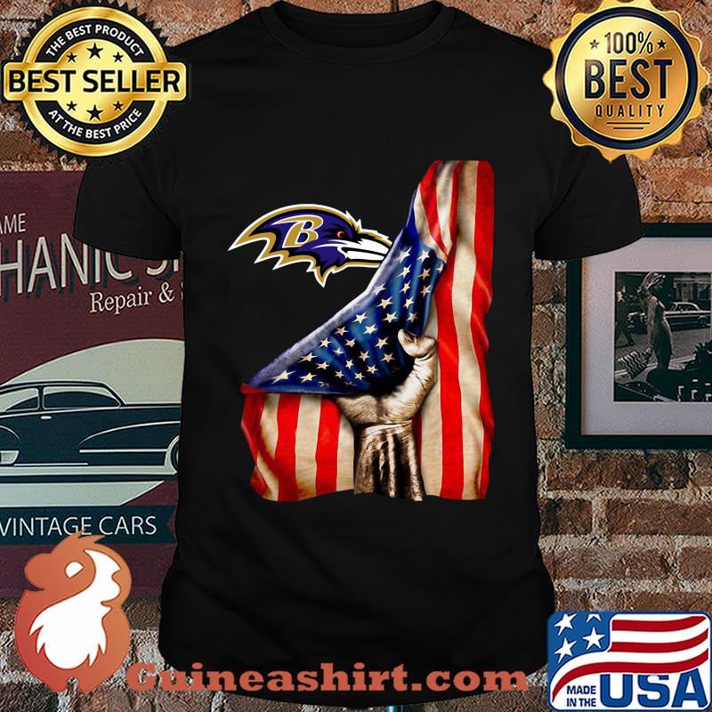 Baltimore ravens american flag independence day shirt