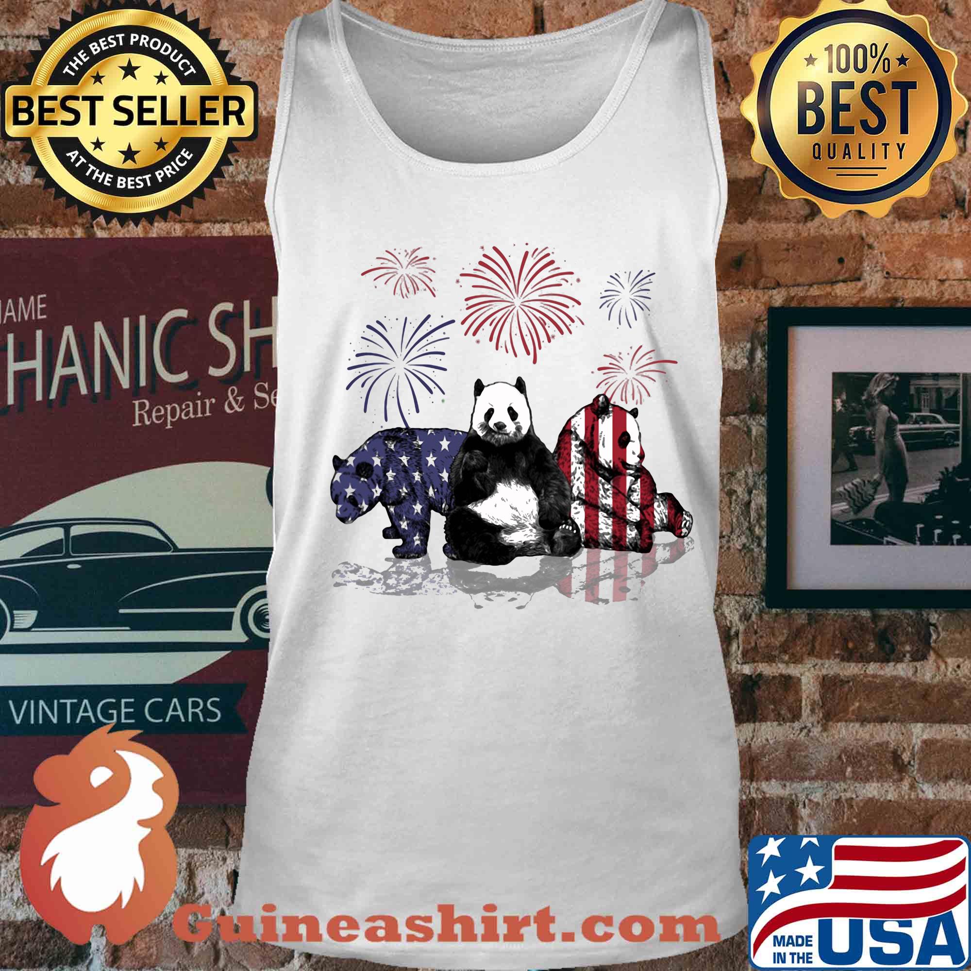 Bear firework american flag independence day s Tank top