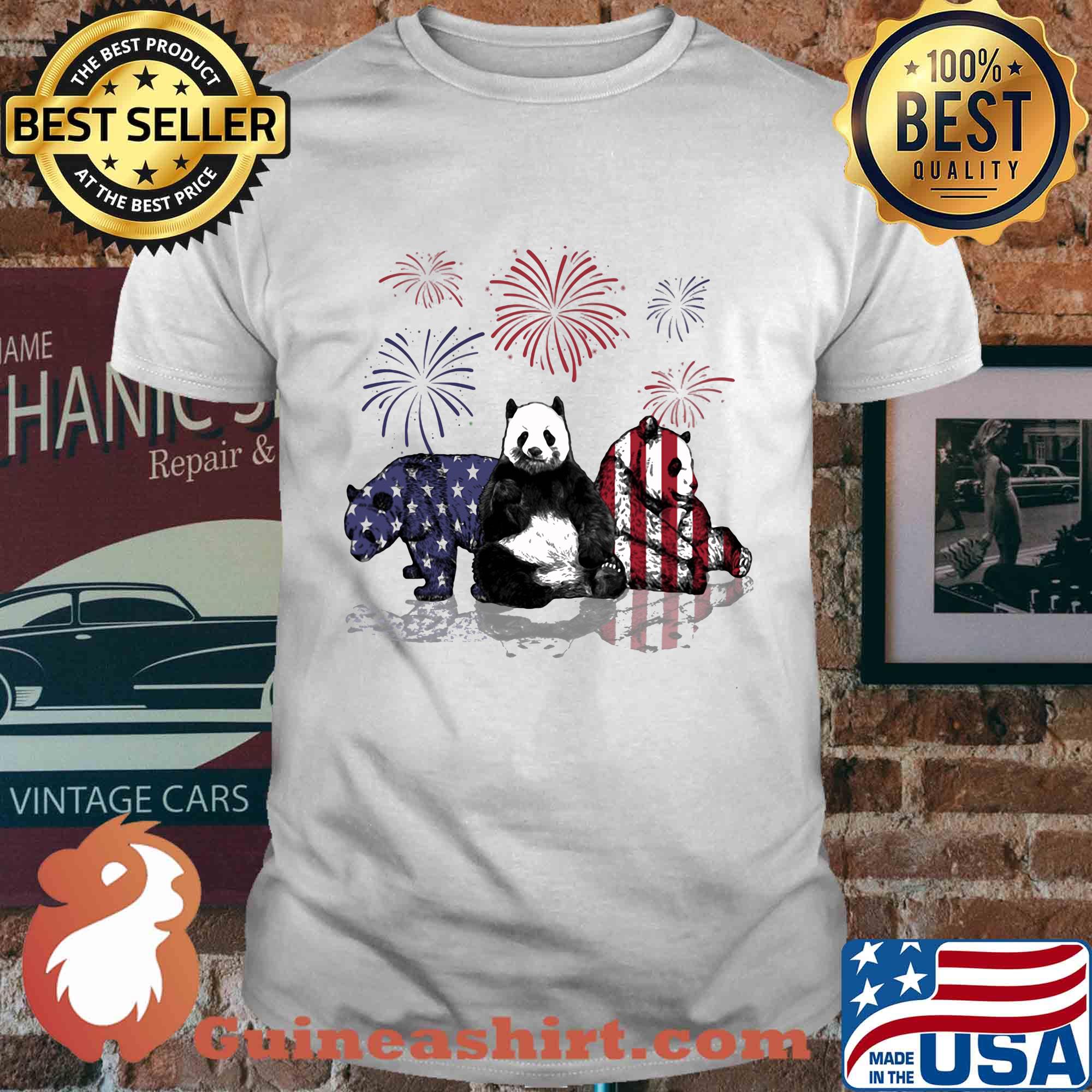 Bear firework american flag independence day shirt
