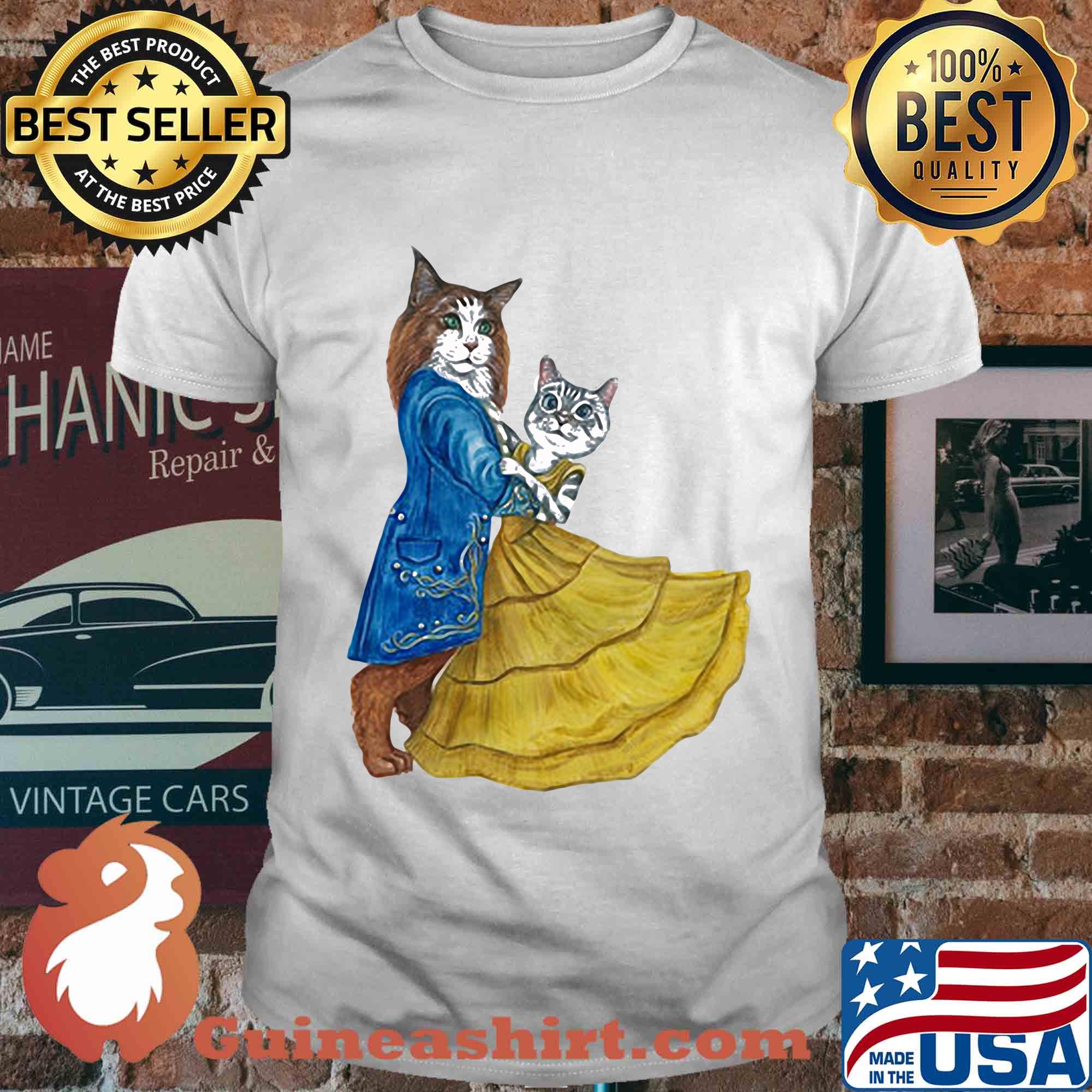 Beauty and the beast cat movie shirt