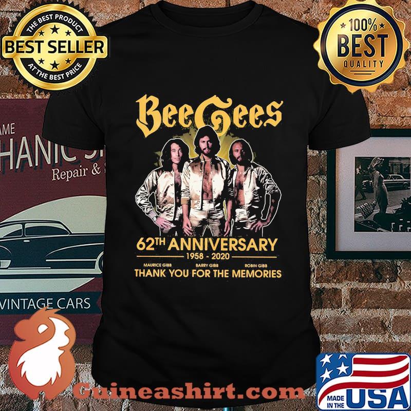 Bee gees band 62th anniversary 1958 2020 thank you for the memories shirt