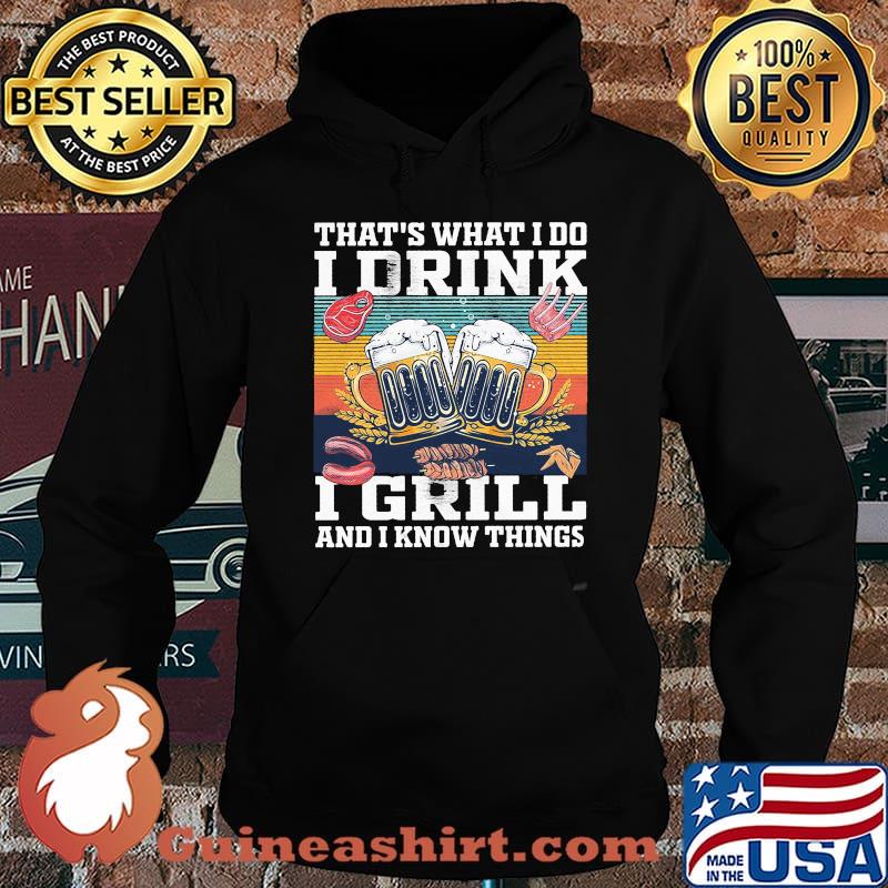 Beer that's what i do i drink i grill and i know things vintage retro s Hoodie