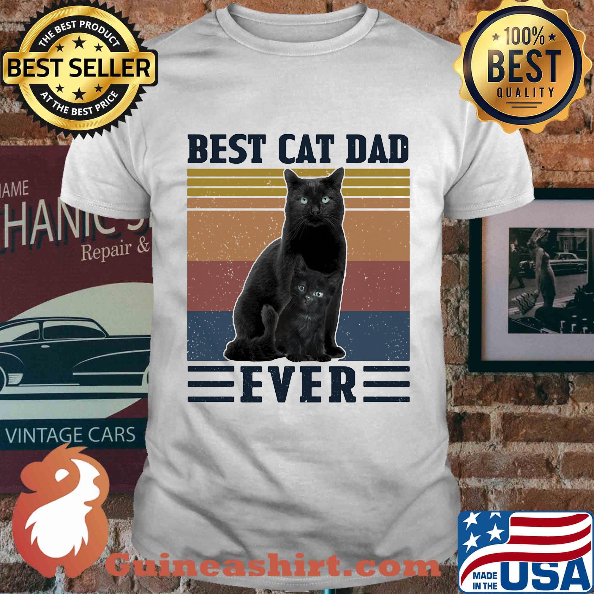 Best cat dad ever happy father's day vintage retro shirt