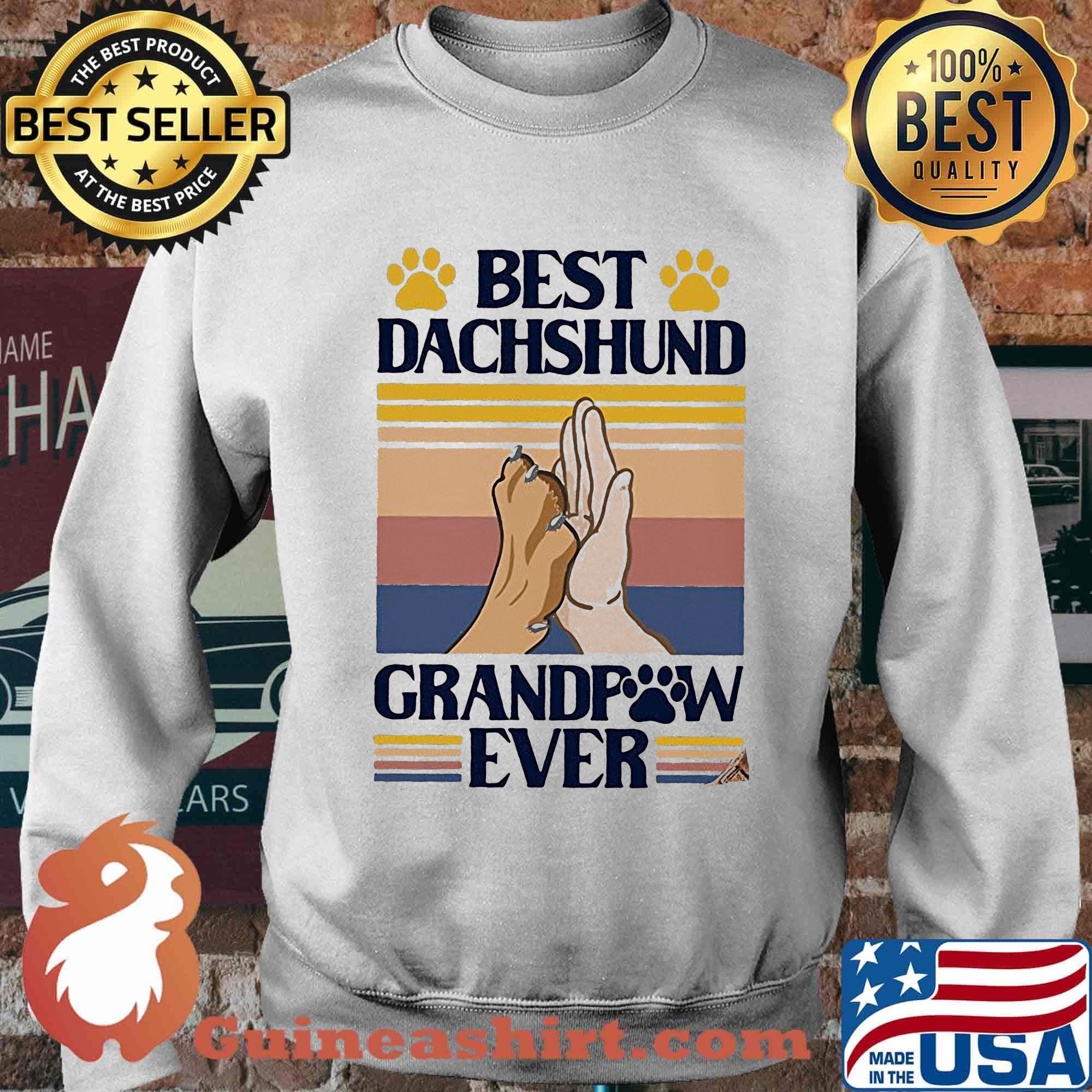 Best dachshund grandpaw ever vintage retro s Sweater