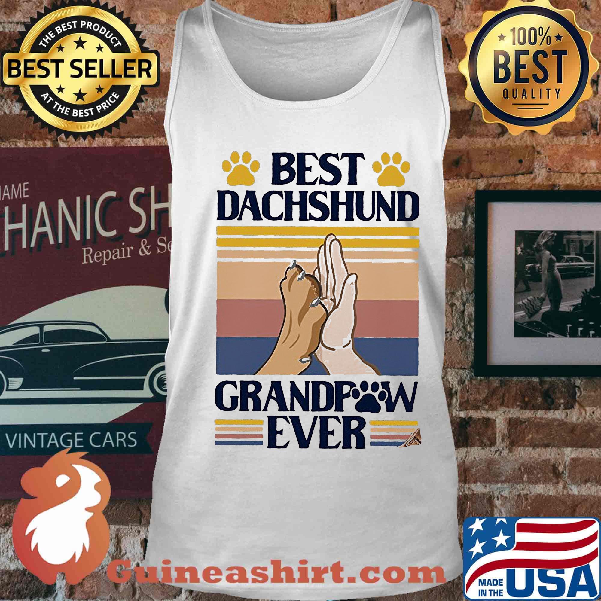 Best dachshund grandpaw ever vintage retro s Tank top