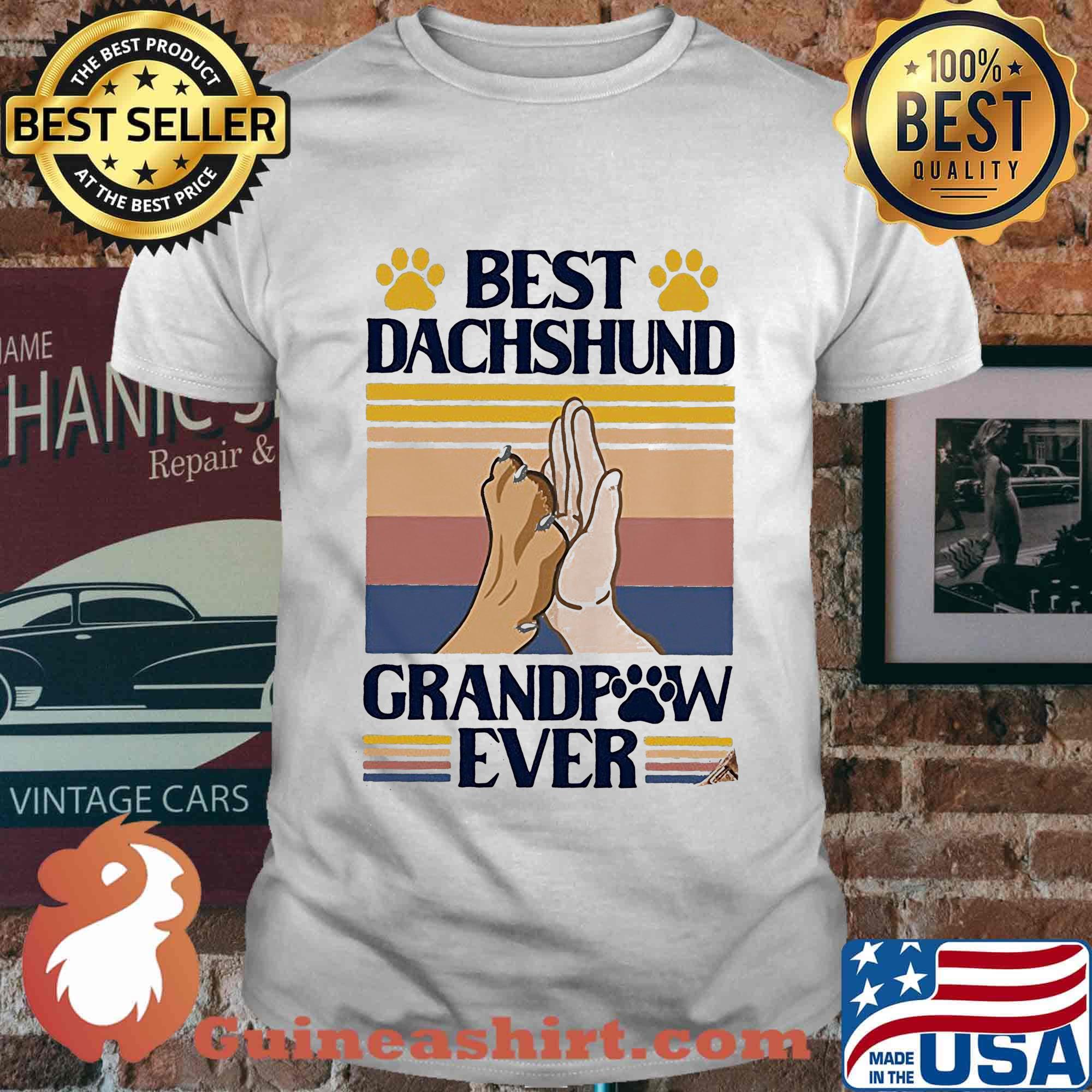 Best dachshund grandpaw ever vintage retro shirt