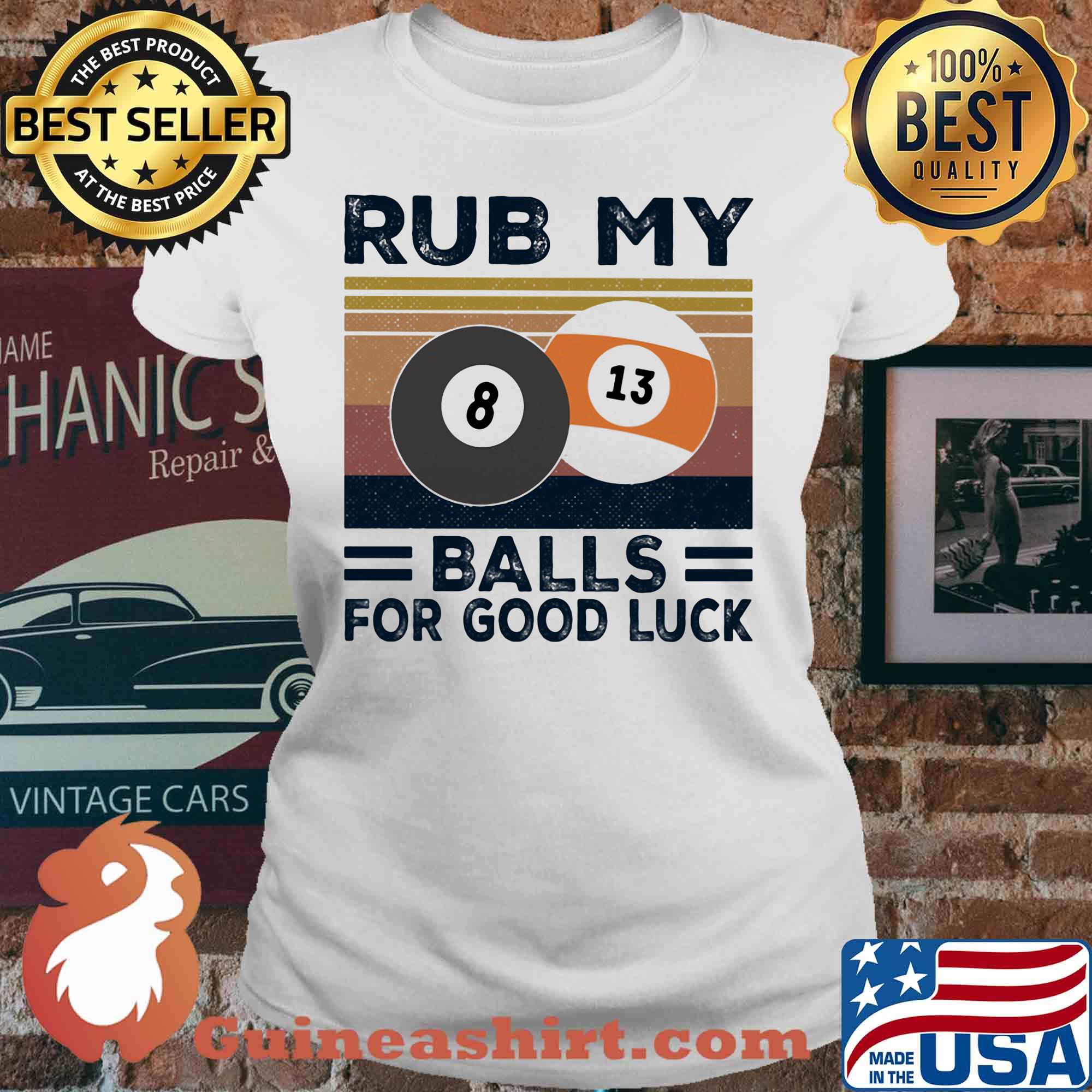 Billard rub my balls for good luck vintage retro s V-neck