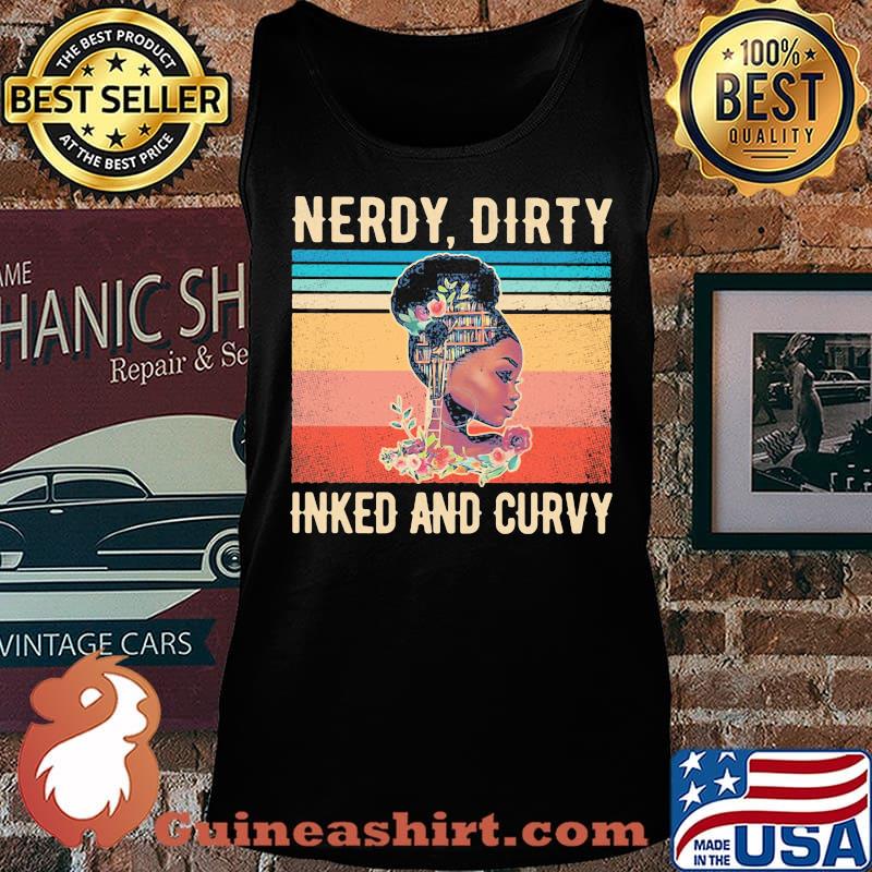 Black girl books flowers nerdy dirty inked and curvy vintage retro s Tank top