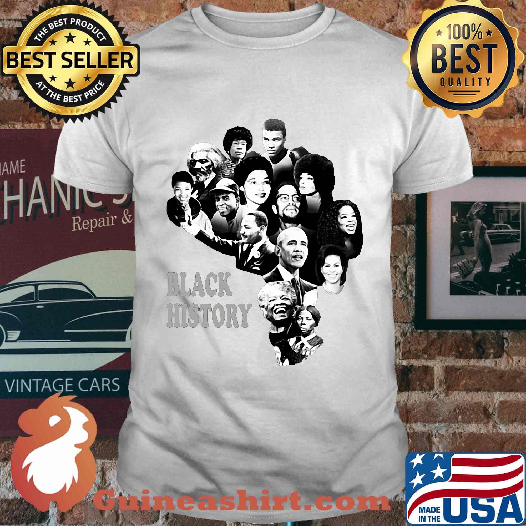 Black history america map black lives matter shirt