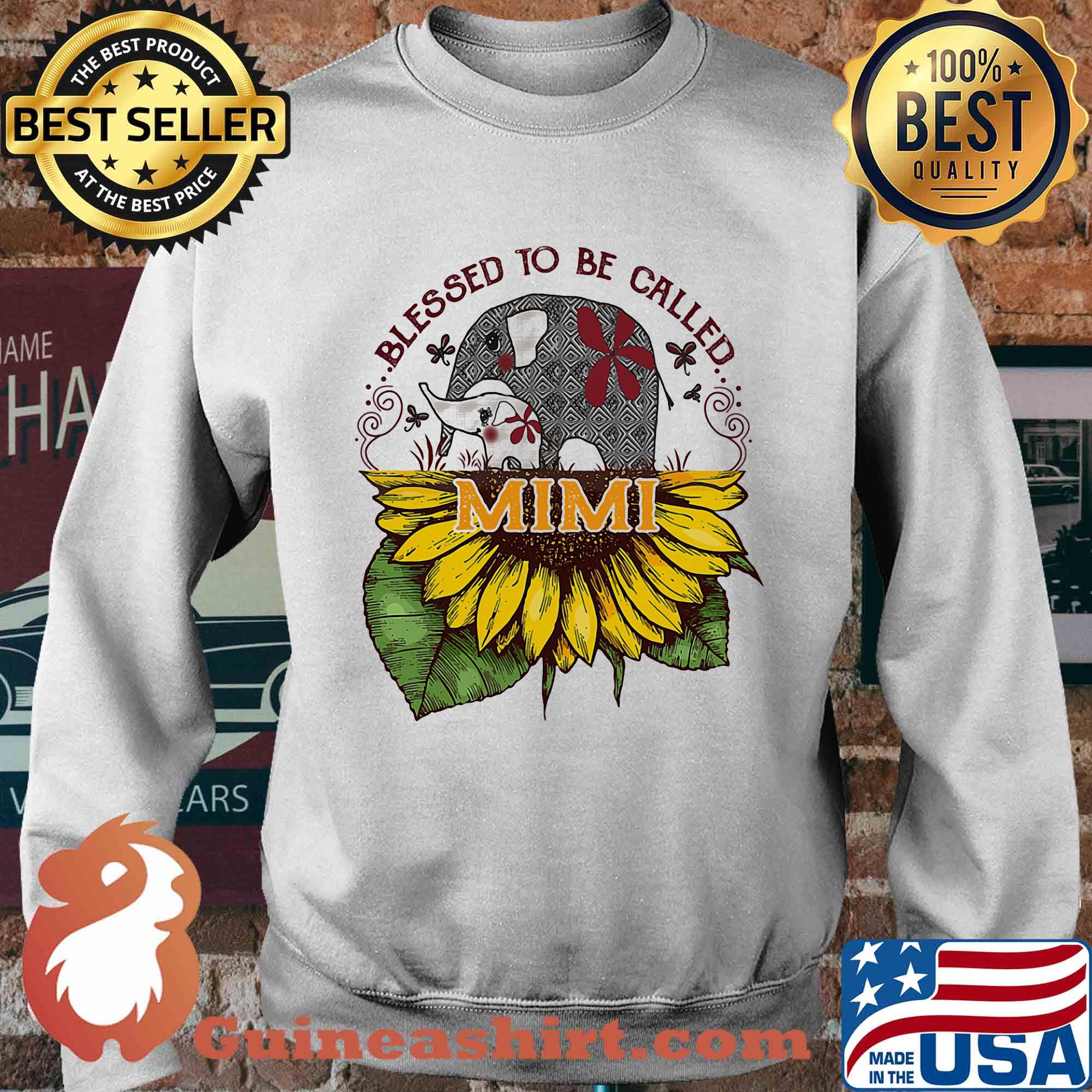 Blessed to be called mimi sunflower elephant s Sweater