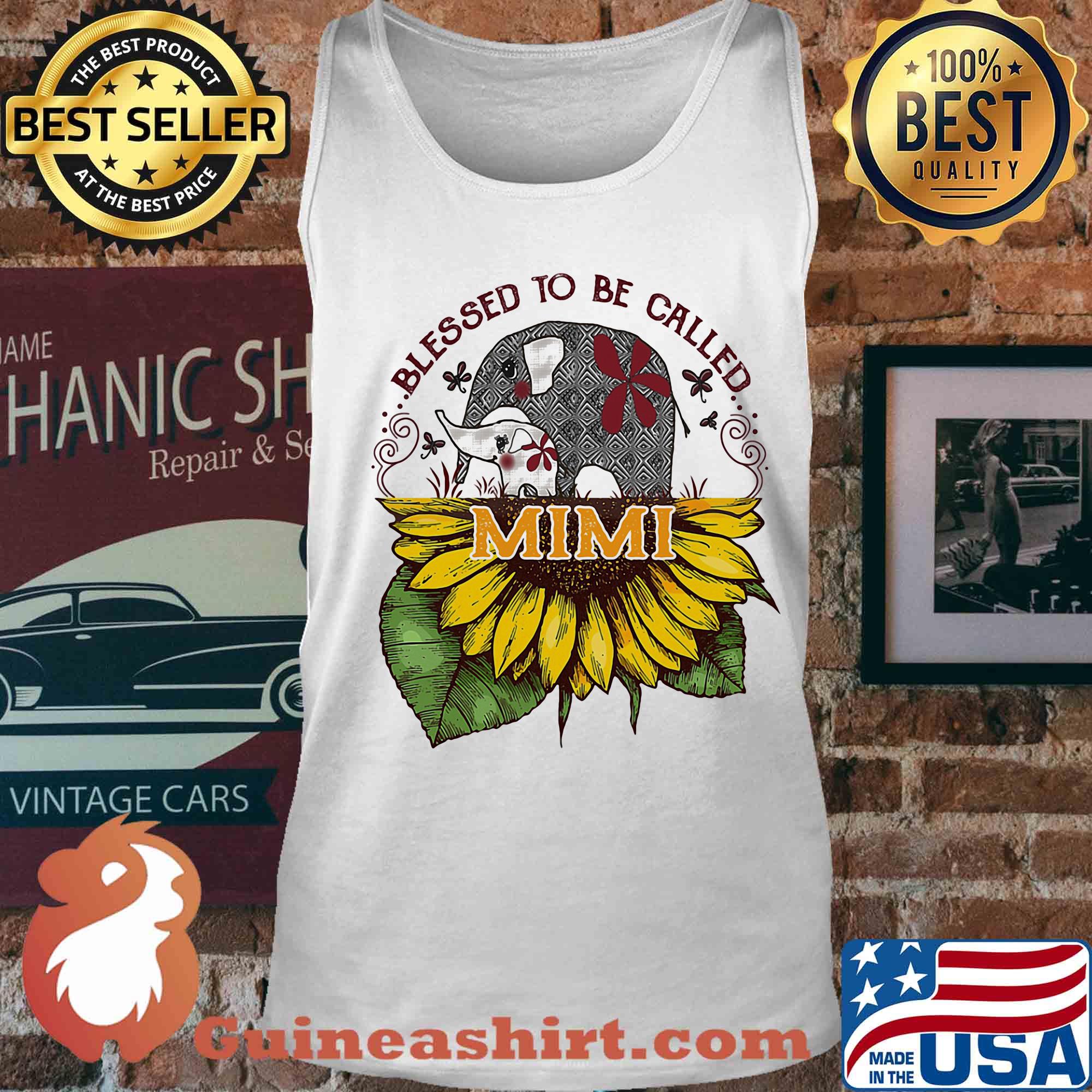 Blessed to be called mimi sunflower elephant s Tank top