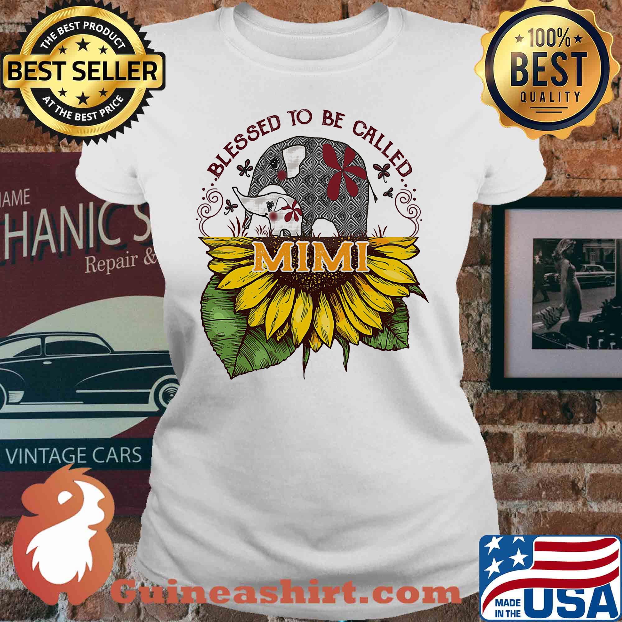 Blessed to be called mimi sunflower elephant s V-neck