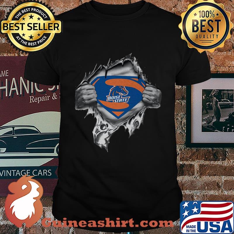 Blood insides superman boise state broncos shirt