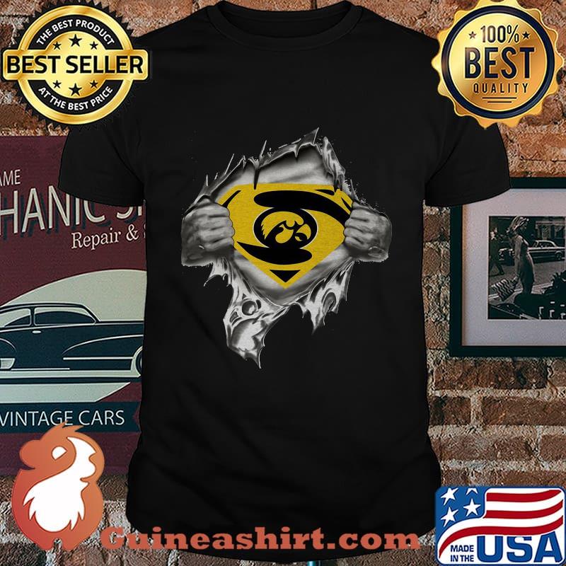 Blood insides superman iowa hawkeyes shirt