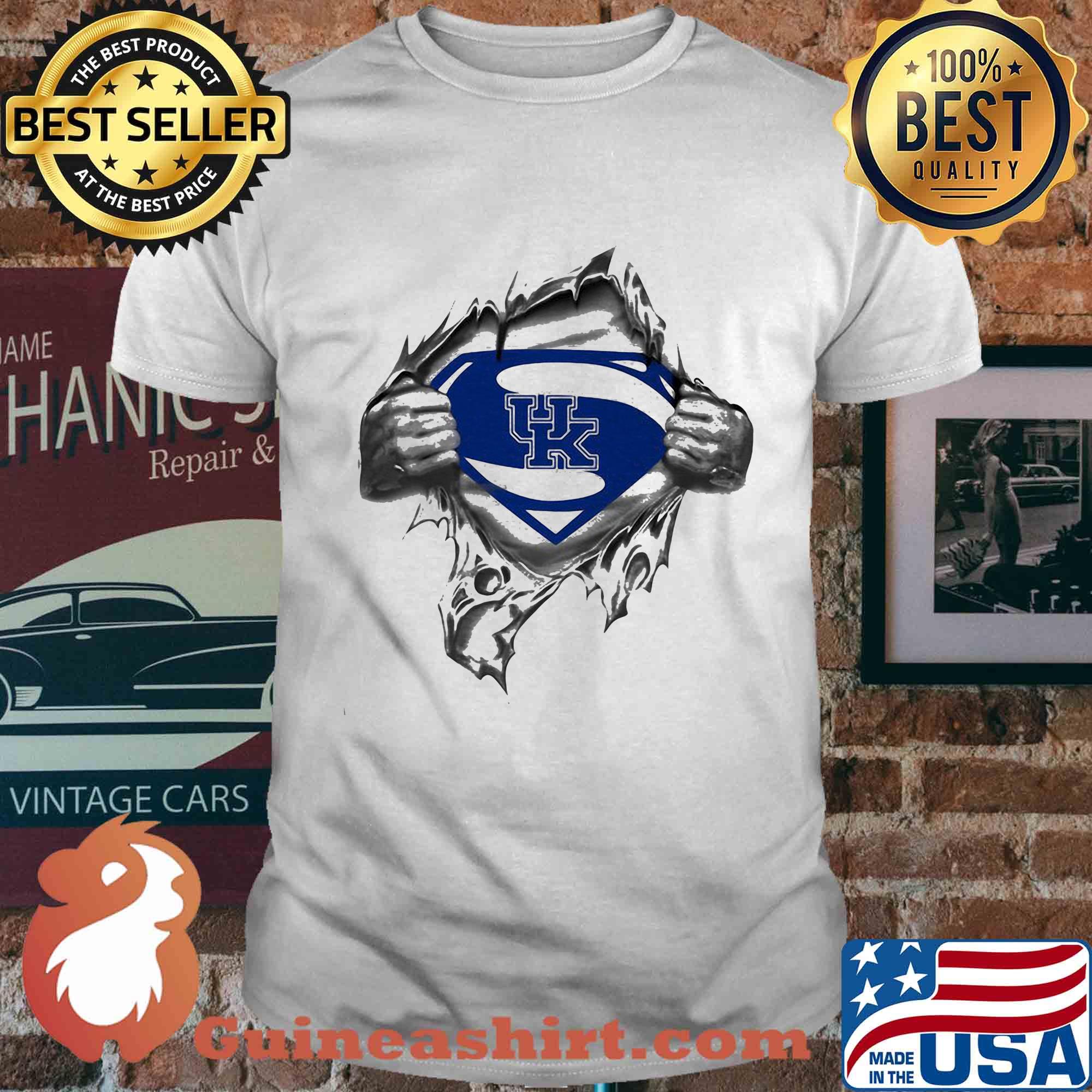 Blood insides superman kentucky wildcats shirt