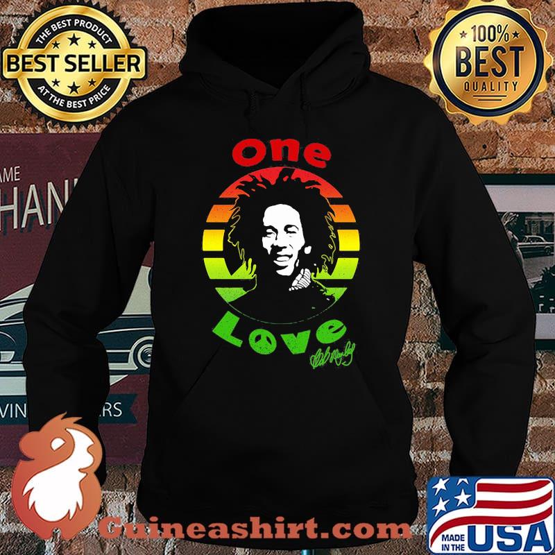 Bob marley one love signature juneteenth black lives matter vintage retro s Hoodie