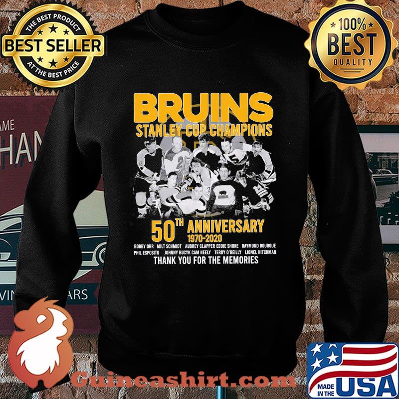 Boston bruins football team stanley cup champions 50th anniversary 1970 2020 thank you for the memories s Sweater