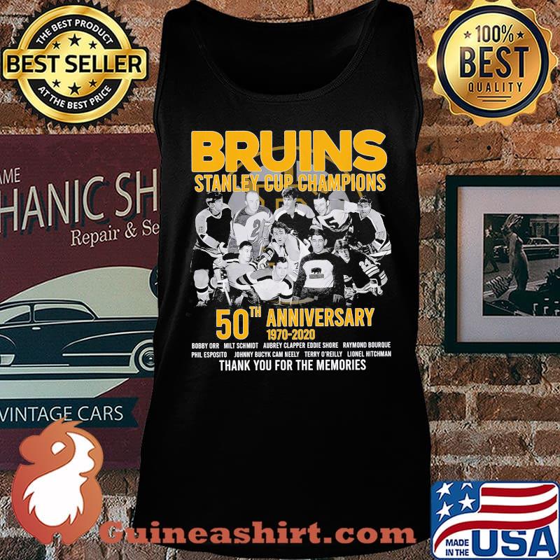 Boston bruins football team stanley cup champions 50th anniversary 1970 2020 thank you for the memories s Tank top