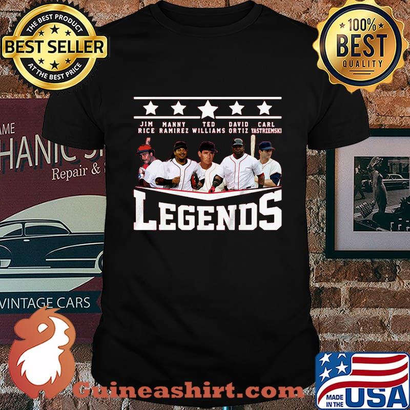 Boston red sox baseball legends rice manny williams david carl fan stars shirt