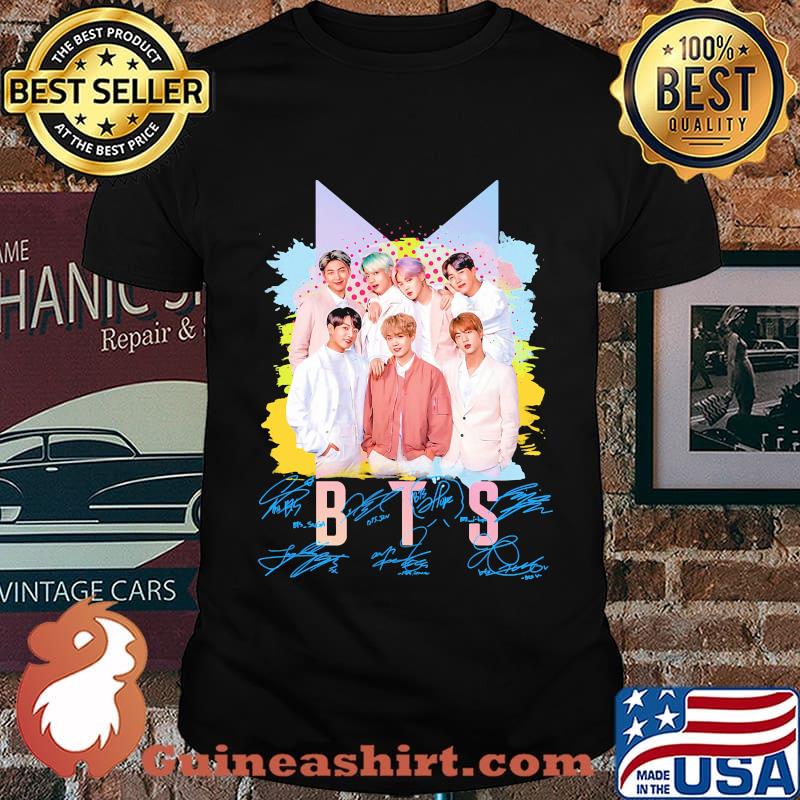 Bts band members signatures shirt