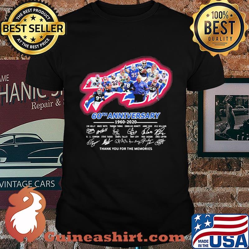Buffalo bulls 60th anniversary 1960 2020 thank you for the memories signatures shirt