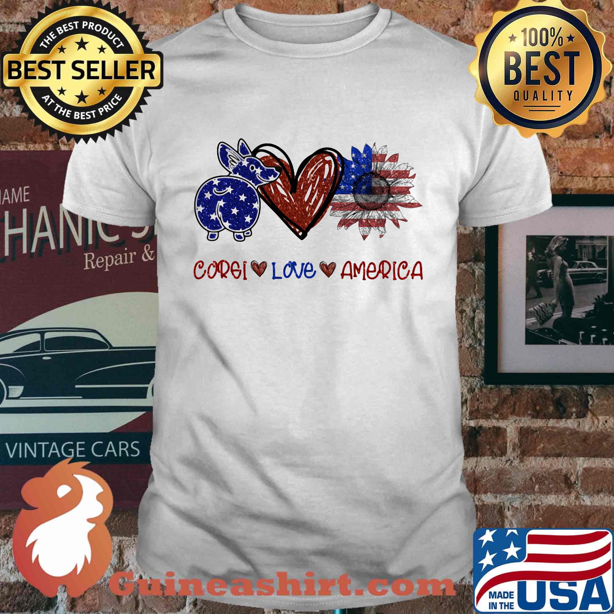 Corgi love america 4th of july independence day shirt