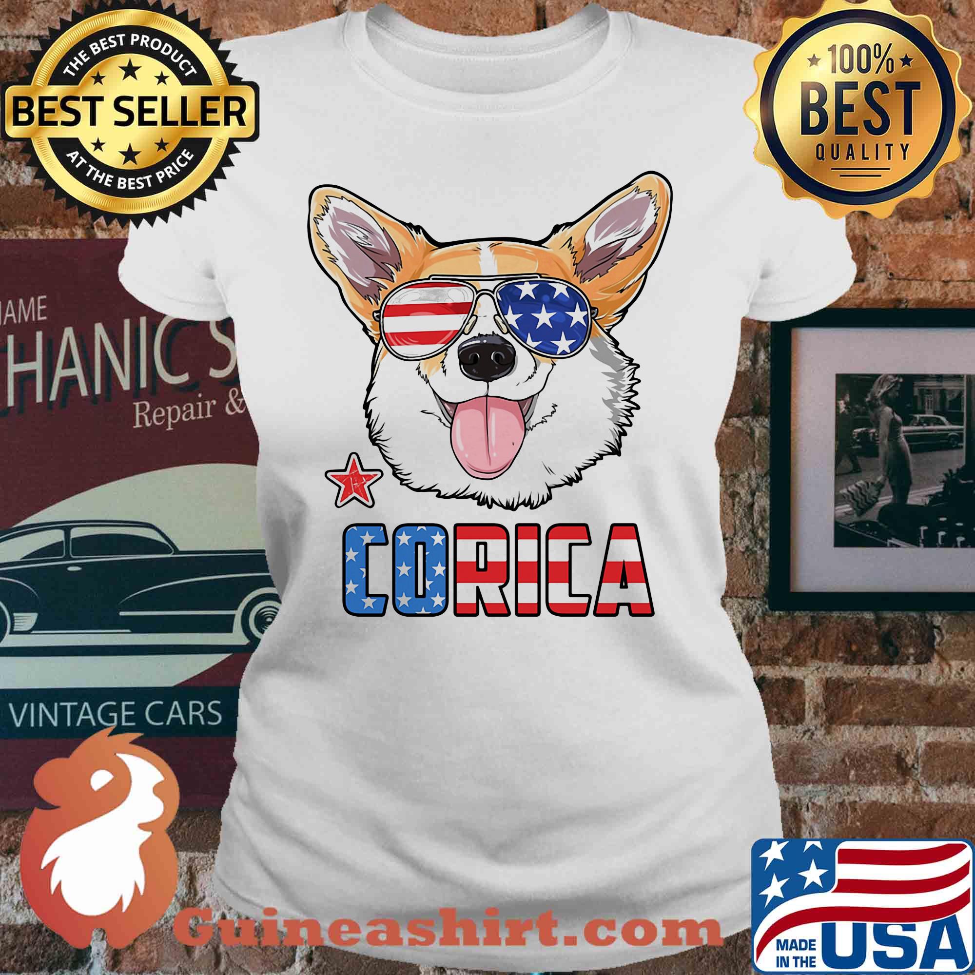 Corica American flag veteran Independence day s V-neck