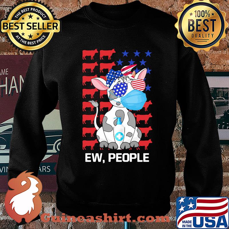 Cow mask hug soap ew people american flag independence day s Sweater