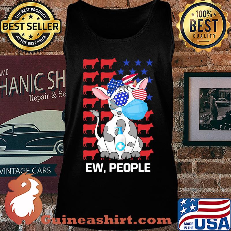 Cow mask hug soap ew people american flag independence day s Tank top