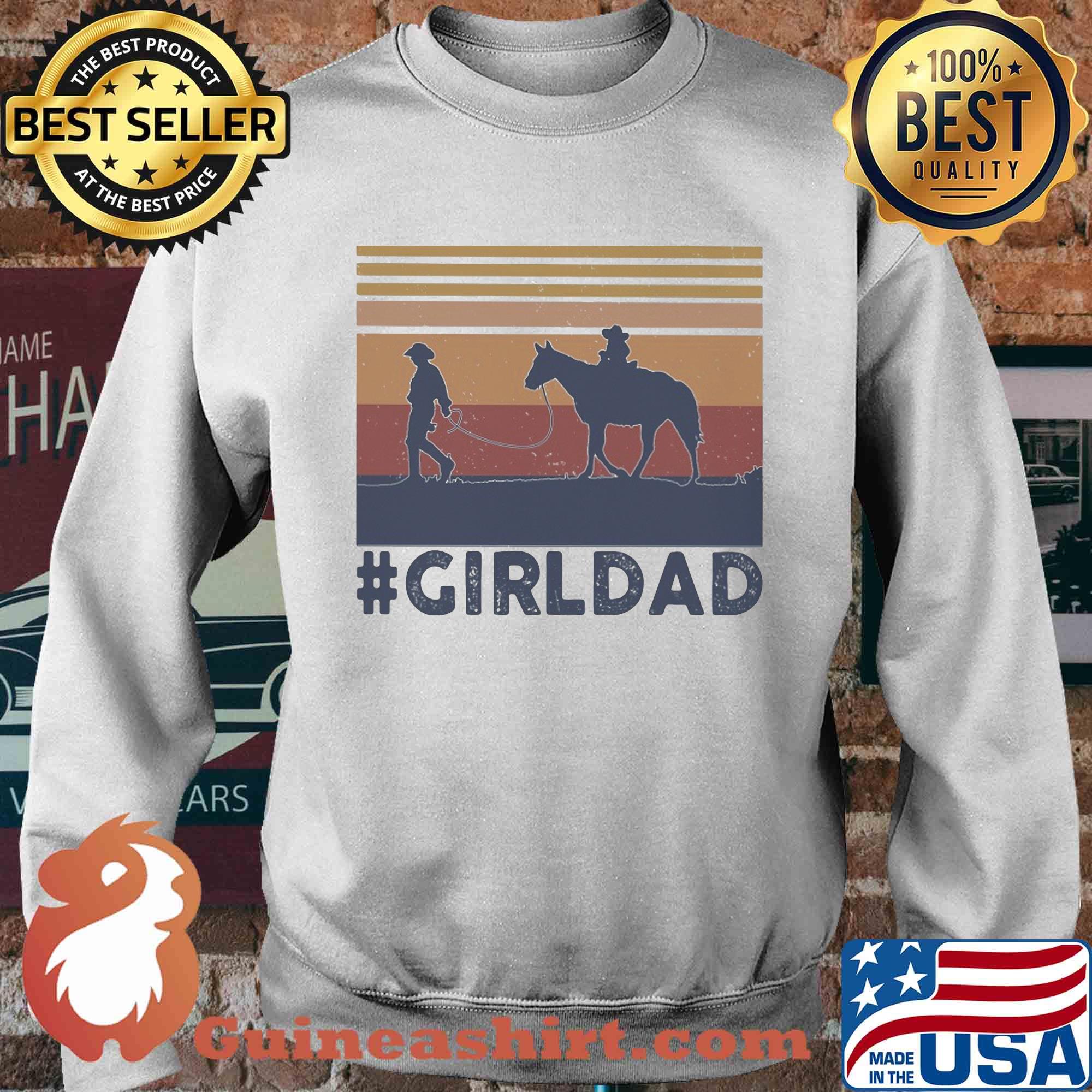 Dad and daughter horse girl dad vintage s Sweater