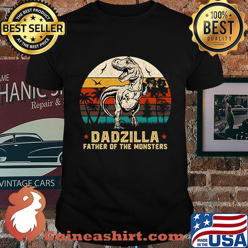 Dadzilla Father Of The Monsters Dinosaur Vintage Retro Shirt