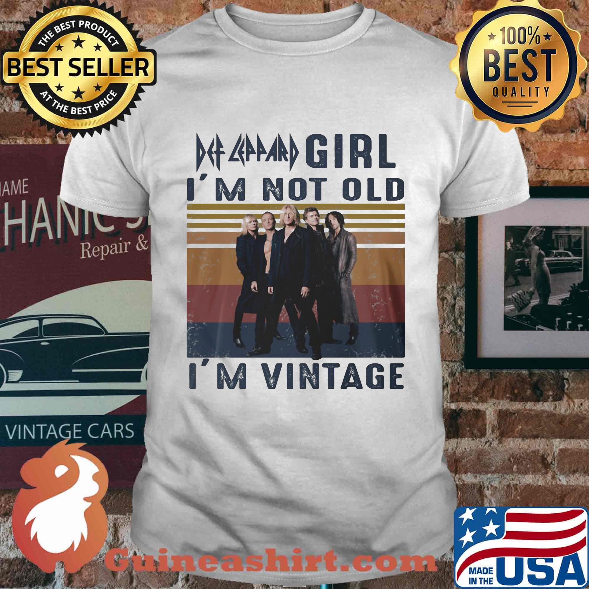 Def leppard band girl i'm not old i'm vintage retro shirt