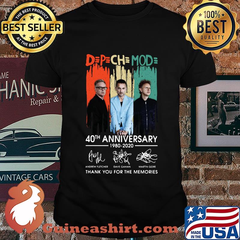 Depeche mode 40th anniversary 1980 2020 thank you for the memories signatures shirt
