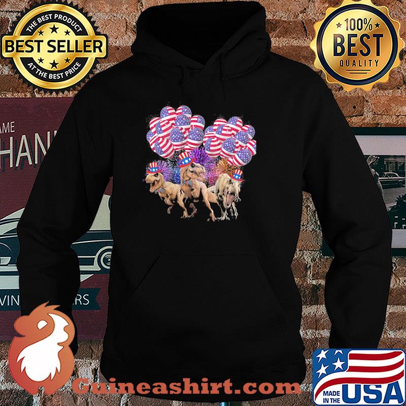 Dinosaur balloon american flag independence day s Hoodie