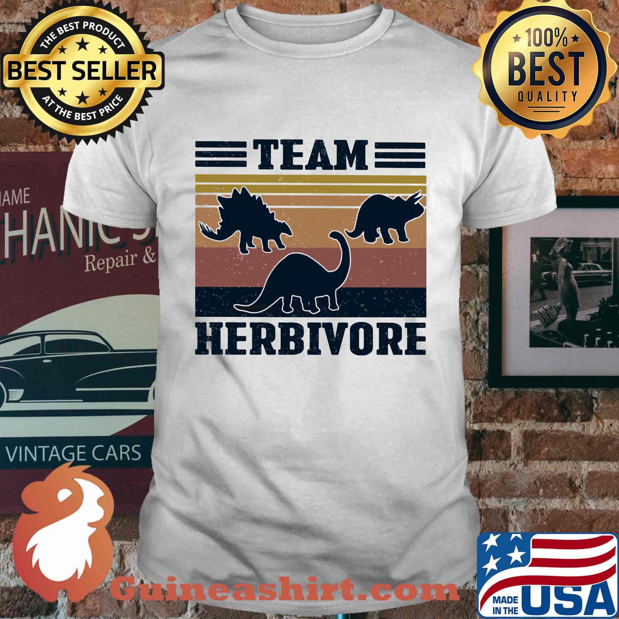 Dinosaur team herbivore vintage retro shirt