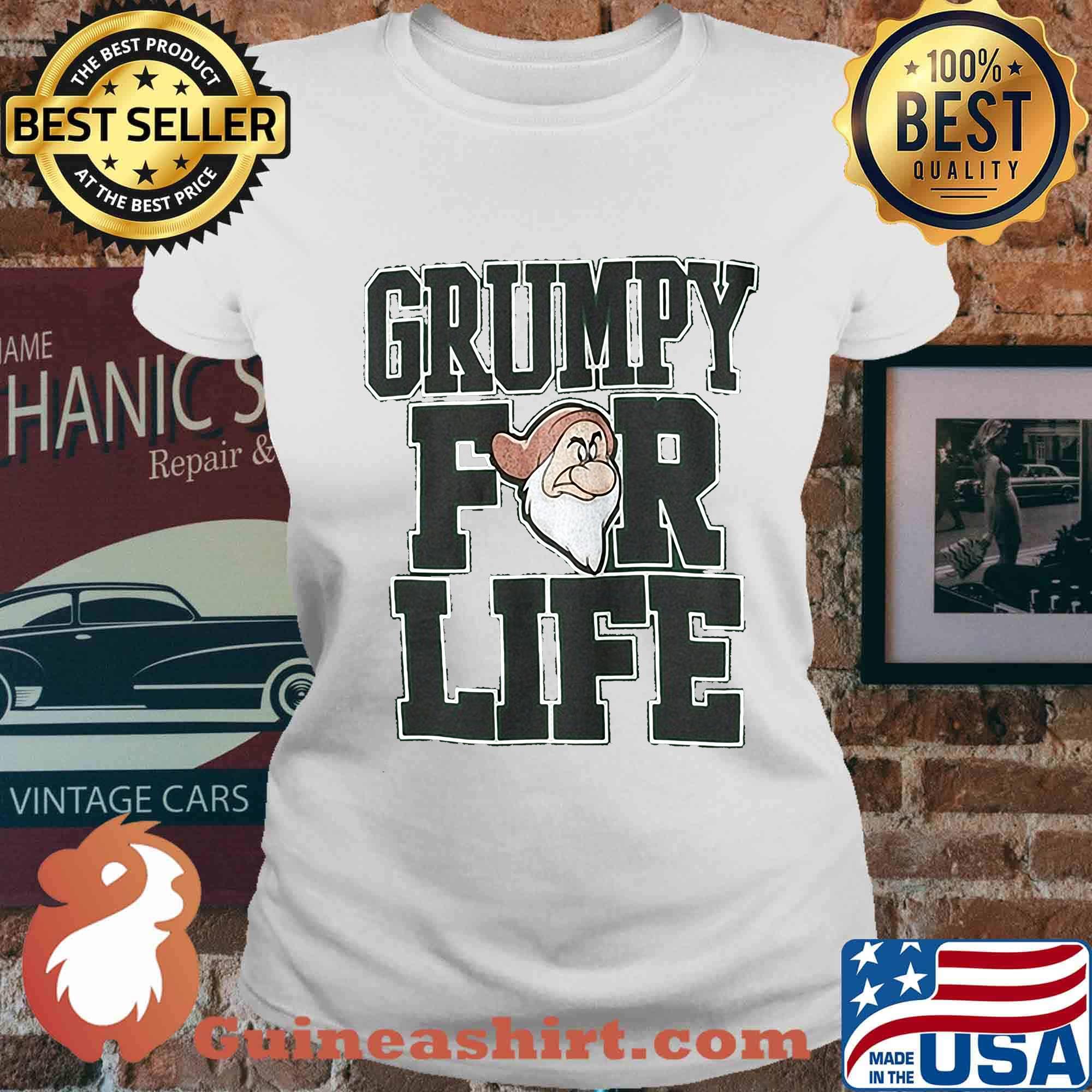 Disney adult dwarfs grumpy for life s Ladies tee