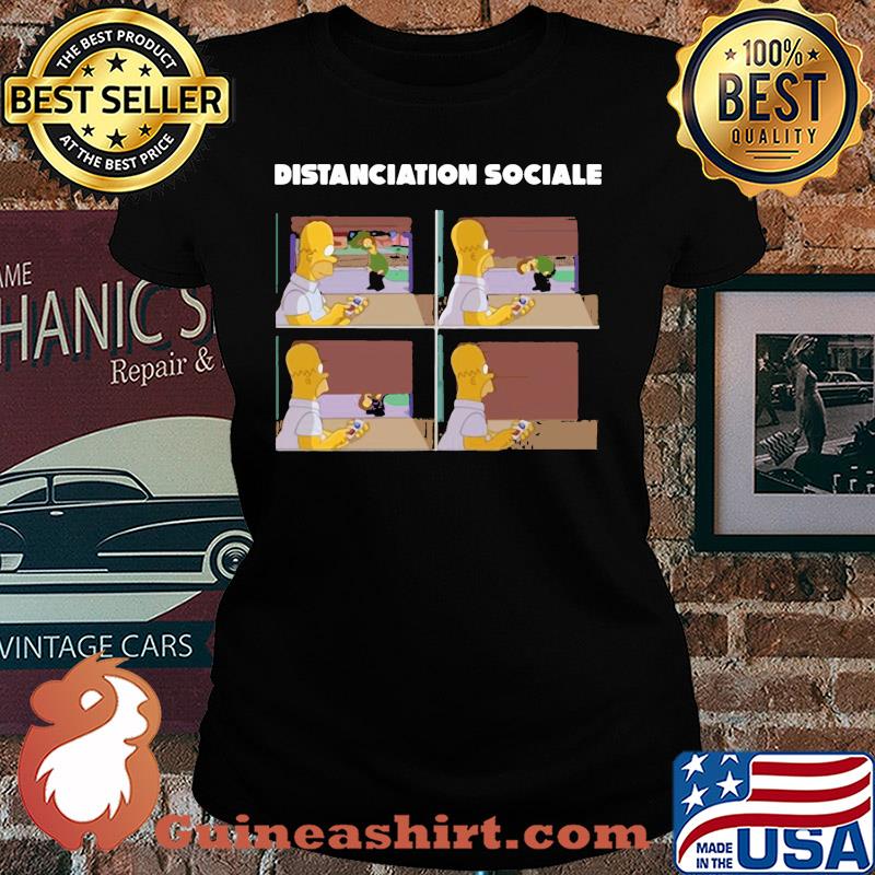 Disney homer simpson distanciation sociale s Ladies tee