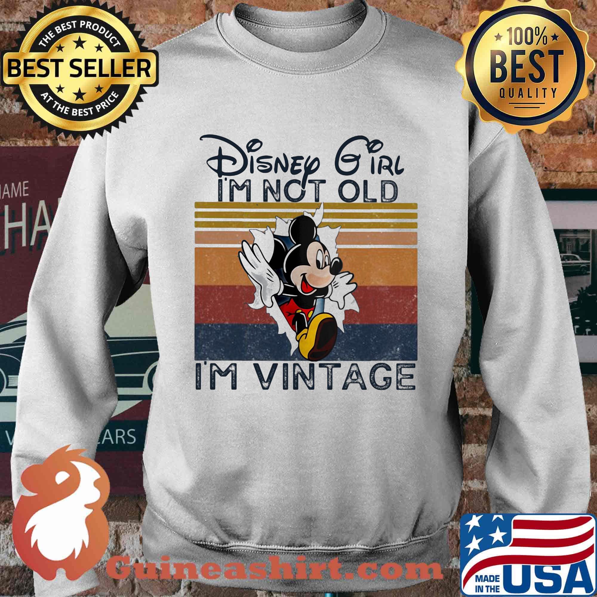 Disney mickey mouse disney girl i'm not old i'm vintage retro s Sweater