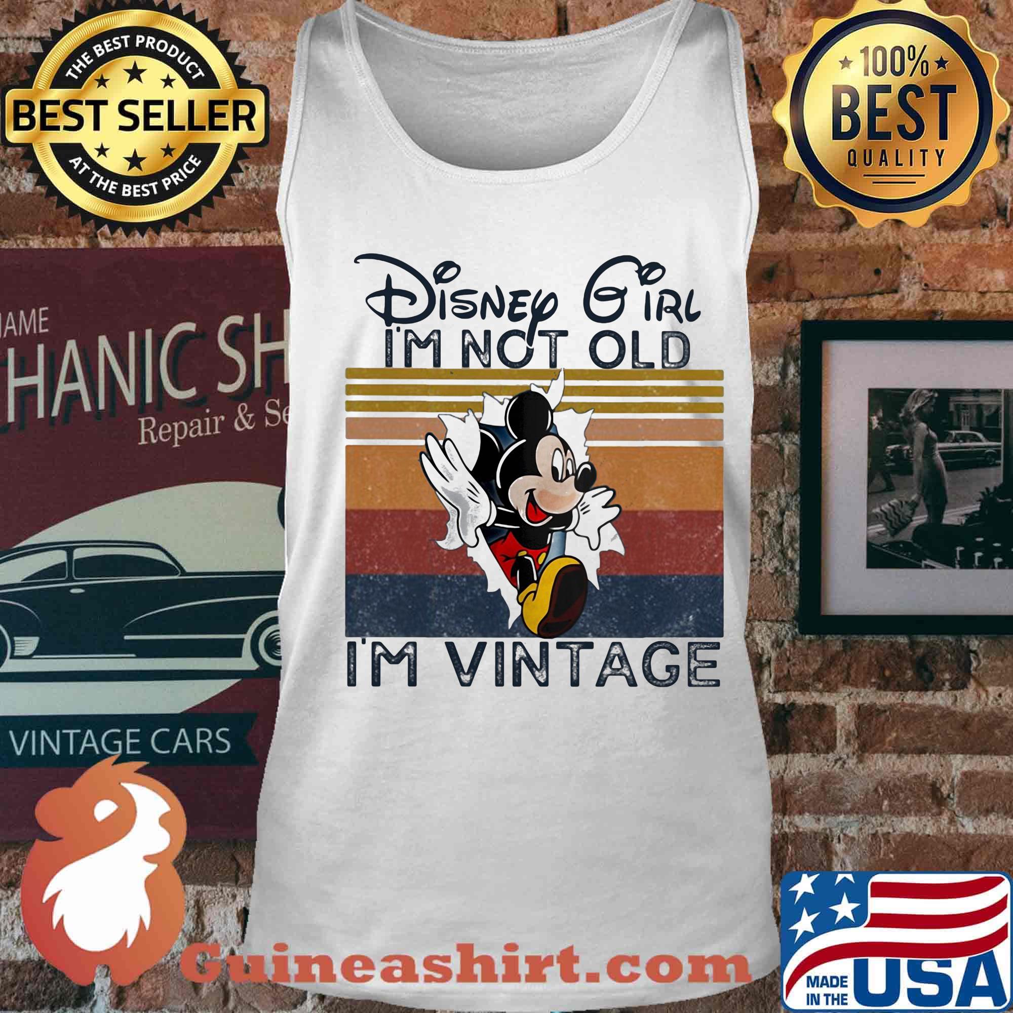 Disney mickey mouse disney girl i'm not old i'm vintage retro s Tank top