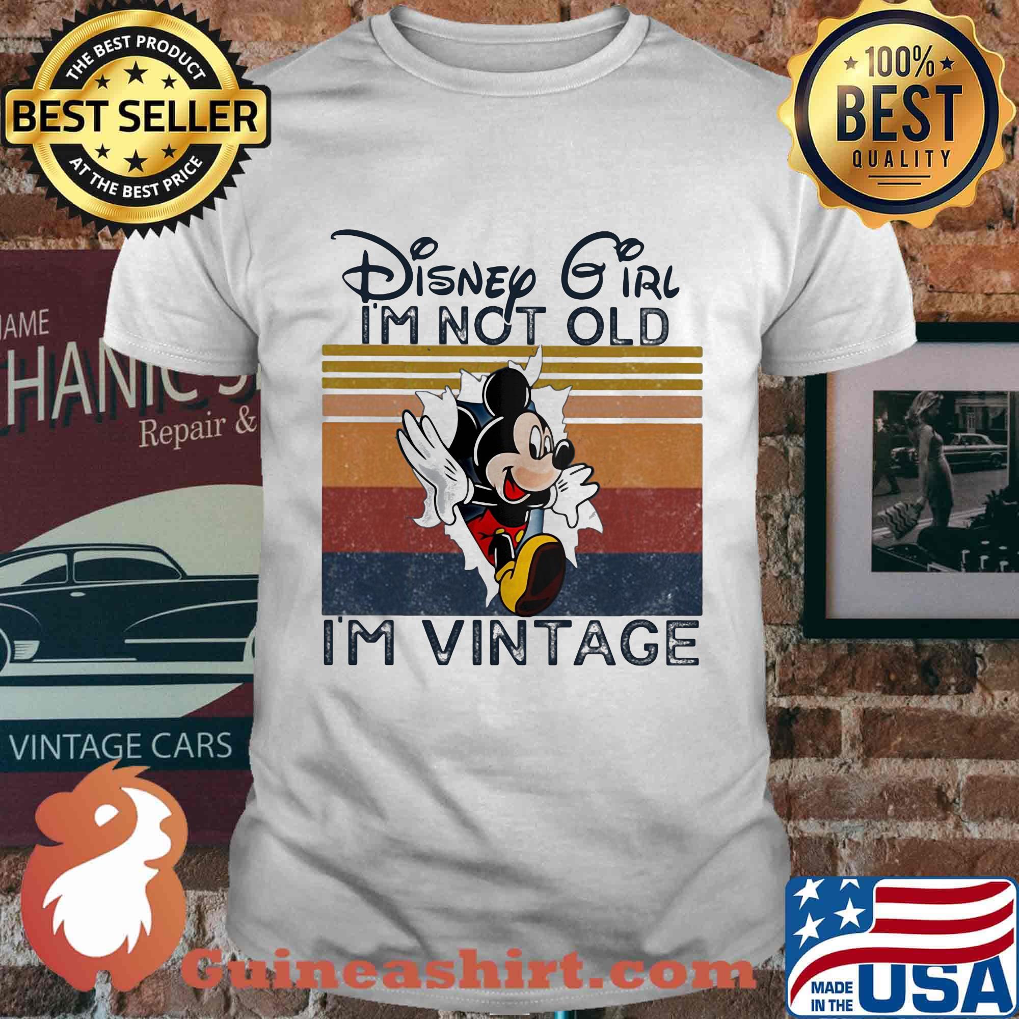 Disney mickey mouse disney girl i'm not old i'm vintage retro shirt