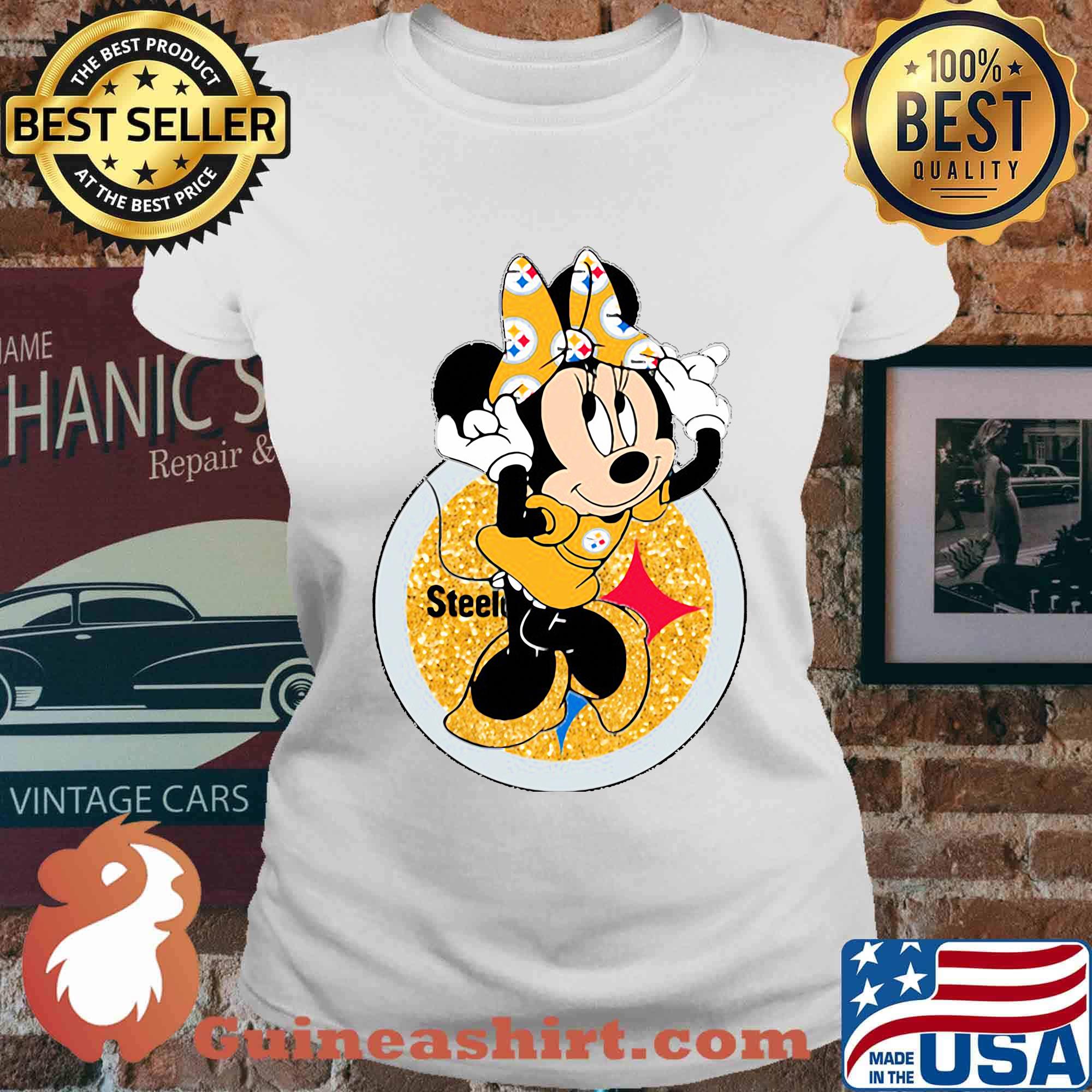 Disney minnie mouse pittsburgh steelers football s Ladies tee