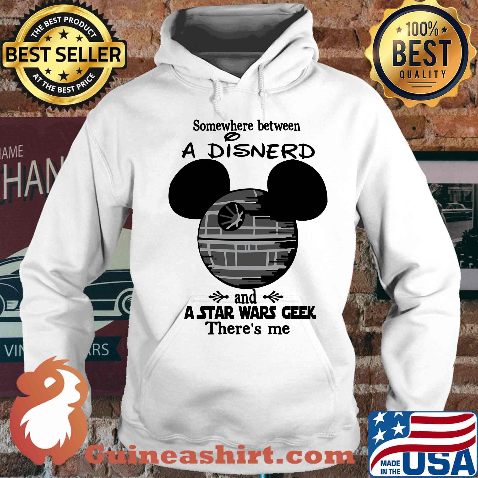 Disney mouse somewhere between a disnerd and a star wars geek there's me s Hoodie